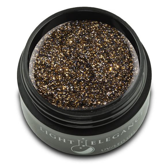 Light Elegance, UV/LED Glitter Gel, G963E, Black Gold, 17ml KK