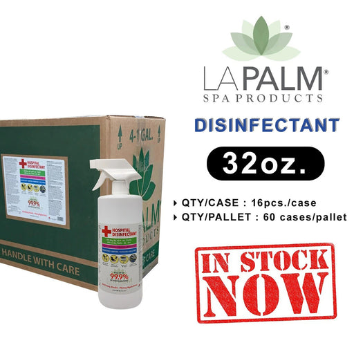 La Palm Hospital Disinfectant (New Bottle), 32oz, CASE, 16 pcs/case OK0614LK
