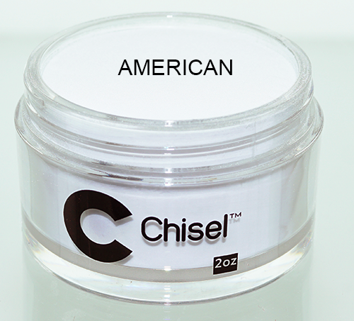 Chisel 2in1 Acrylic/Dipping Powder, Pink & White Collection, AMERICAN WHITE, 2oz BB KK1220