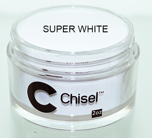 Chisel 2in1 Acrylic/Dipping Powder, Pink & White Collection, SUPER WHITE, 2oz BB KK1220