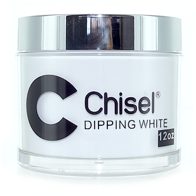 Chisel 2in1 Acrylic/Dipping Powder, Pink & White Collection, DIP WHITE, 12oz (Packing: 60 pcs/case)