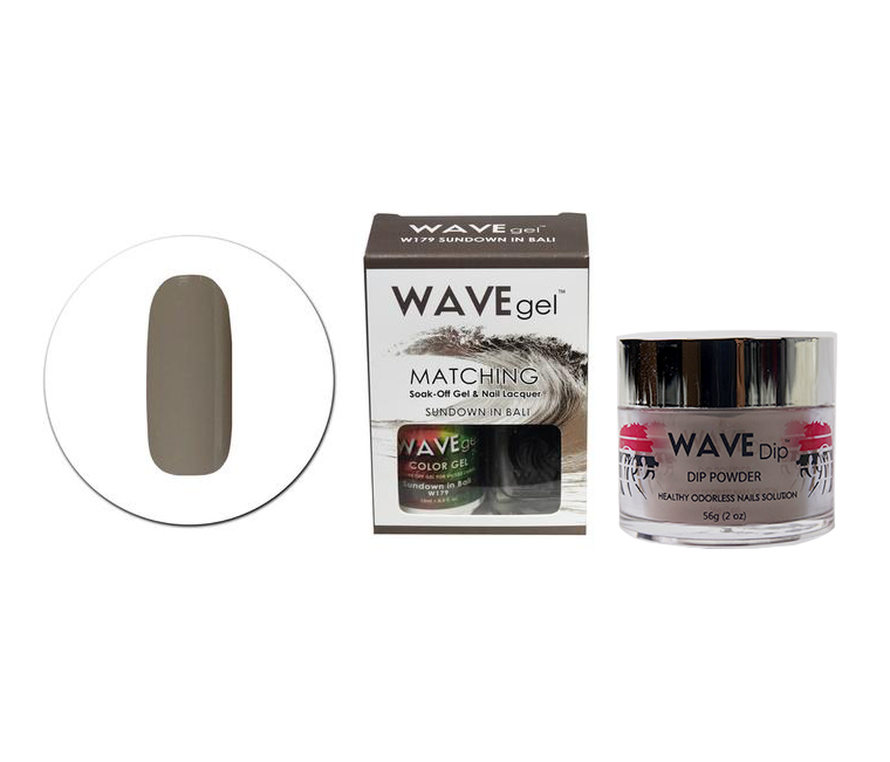 Wave Gel 3in1 Dipping Powder + Gel Polish + Nail Lacquer, 179, Sundown In Bali OK0603MD