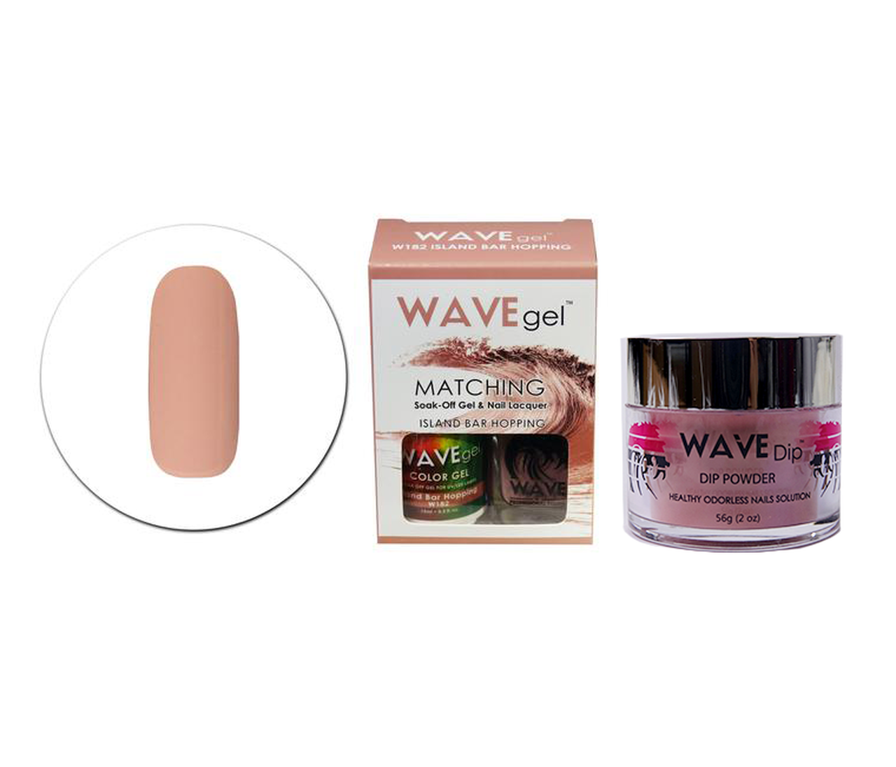 Wave Gel 3in1 Dipping Powder + Gel Polish + Nail Lacquer, 182, Island Bar Hopping OK0603MD