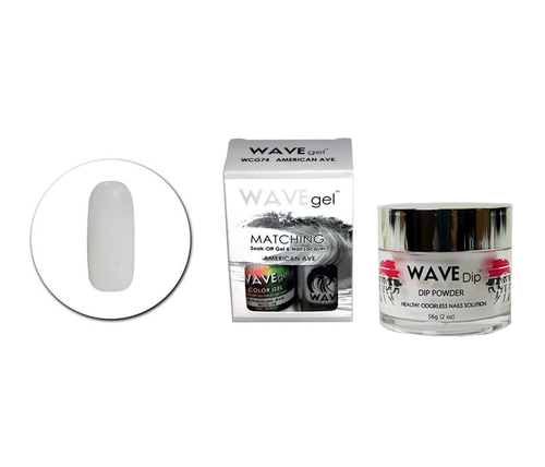 Wave Gel 3in1 Dipping Powder + Gel Polish + Nail Lacquer, 074, American Ave OK0603MN