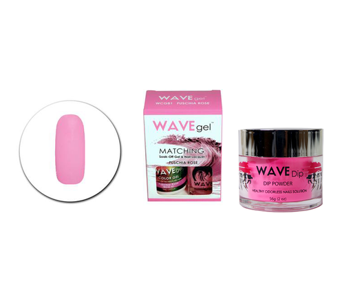 Wave Gel 3in1 Dipping Powder + Gel Polish + Nail Lacquer, 081, Fuschia Rose OK0603MN