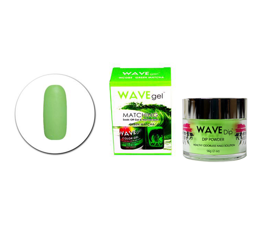 Wave Gel 3in1 Dipping Powder + Gel Polish + Nail Lacquer, 085, Green Matcha OK0603MN