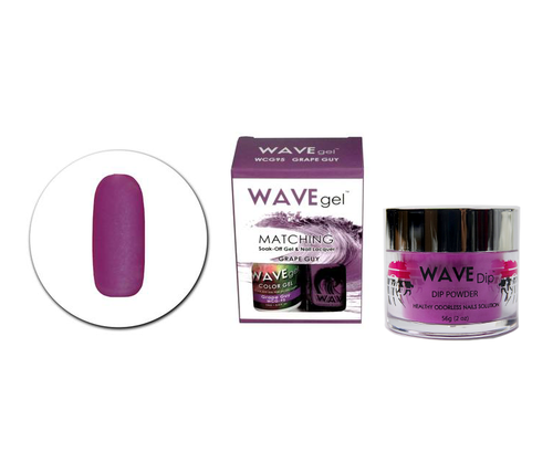 Wave Gel 3in1 Dipping Powder + Gel Polish + Nail Lacquer, 095, Grape Guy OK0603MN