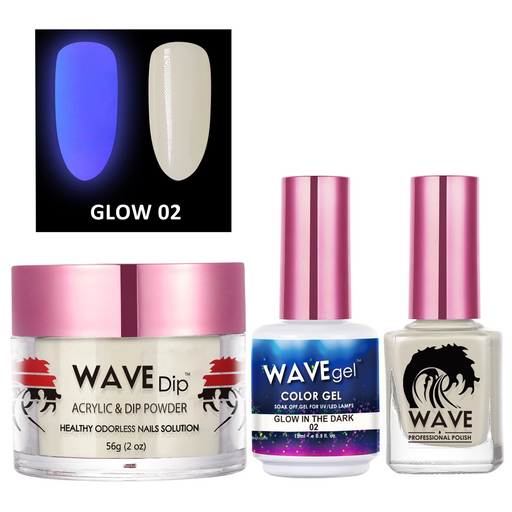 Wave Gel 3in1 Acrylic/Dipping Powder + Gel Polish + Nail Lacquer, Glow In The Dark Collection, 02