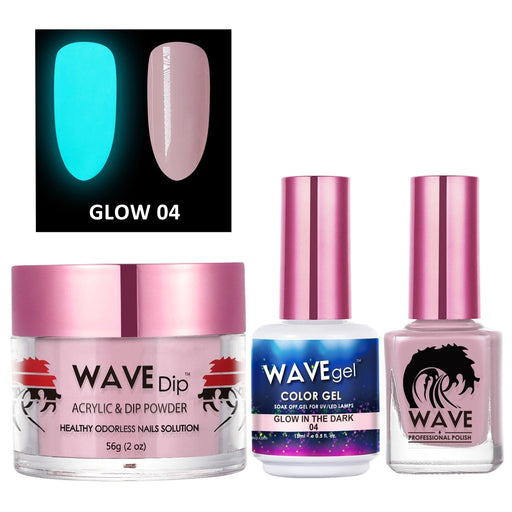 Wave Gel 3in1 Acrylic/Dipping Powder + Gel Polish + Nail Lacquer, Glow In The Dark Collection, 04