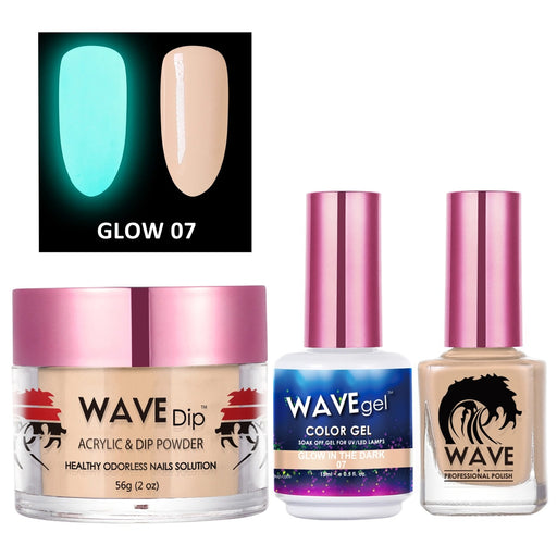 Wave Gel 3in1 Acrylic/Dipping Powder + Gel Polish + Nail Lacquer, Glow In The Dark Collection, 07