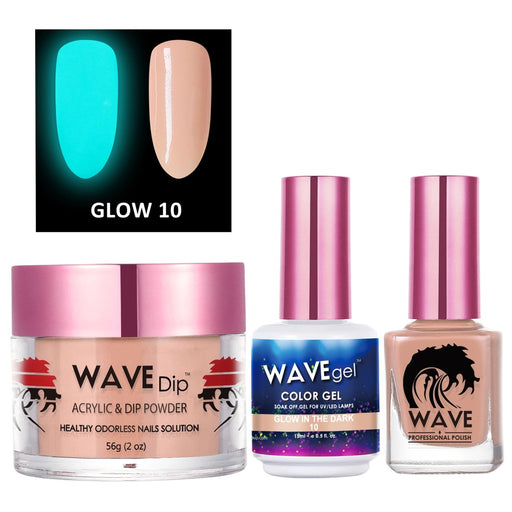 Wave Gel 3in1 Acrylic/Dipping Powder + Gel Polish + Nail Lacquer, Glow In The Dark Collection, 10