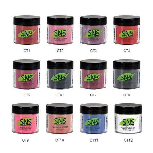 SNS Gelous Dipping Powder, Cleopatra Collection, 1oz Full Line Of 12 Colors (from CT01 to CT12)