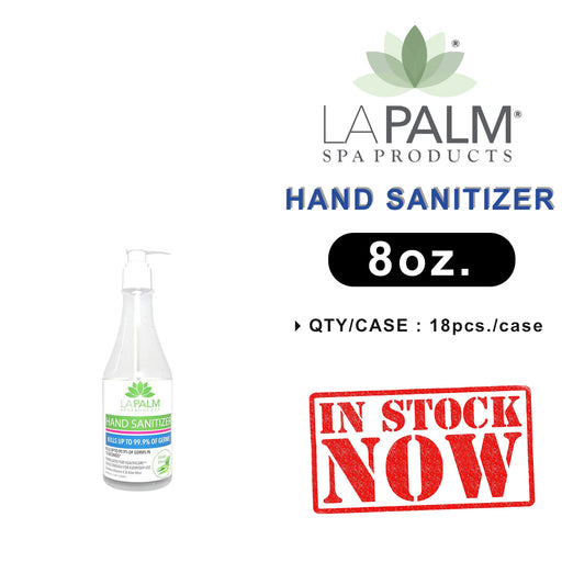 La Palm Hand Sanitizer (White Bottle) GEL, 8oz OK0413LK