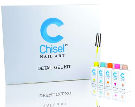 Chisel Detailing Nail Art Gel Kit #1, Full Line Of 18 Colors, 0.33oz