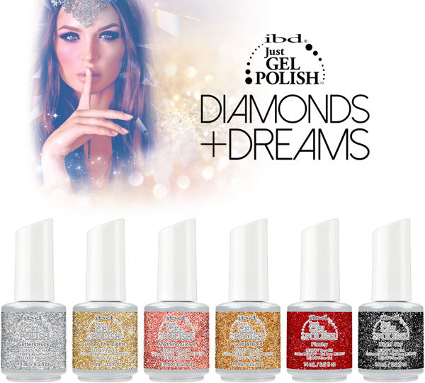 IBD Just Gel Polish, Diamonds Dreams Collection, 0.5oz Fulline of 6 colors (67575 - 67580)