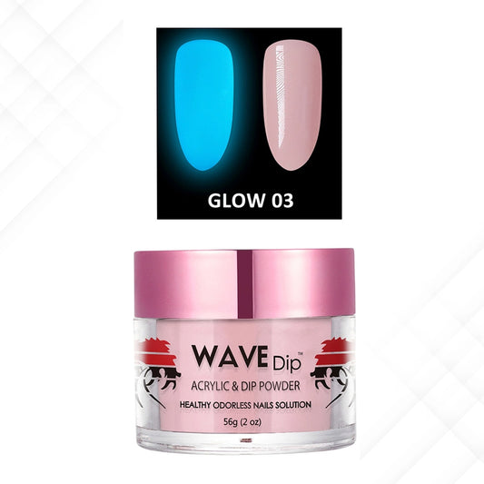 Wave Gel Acrylic/Dipping Powder, Glow In The Dark Collection, 03, 2oz