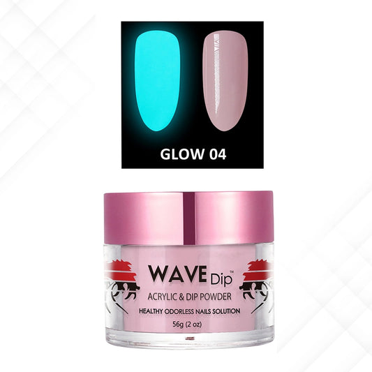 Wave Gel Acrylic/Dipping Powder, Glow In The Dark Collection, 04, 2oz