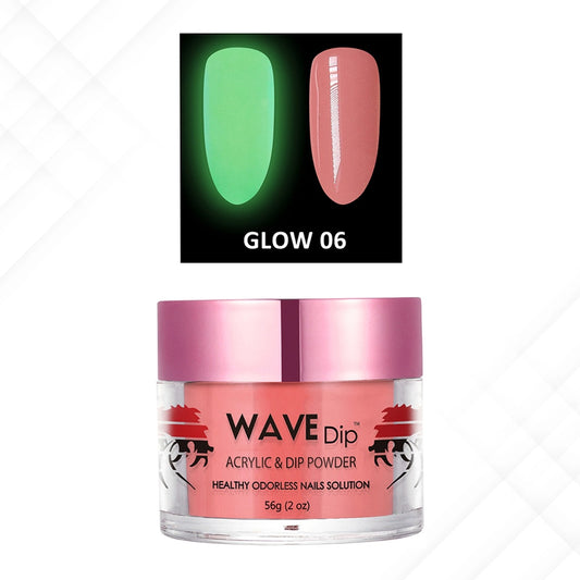 Wave Gel Acrylic/Dipping Powder, Glow In The Dark Collection, 06, 2oz