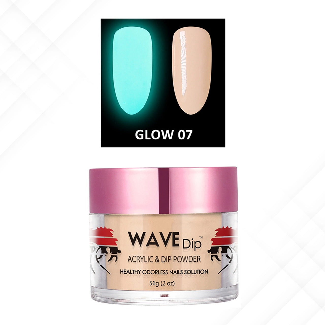 Wave Gel Acrylic/Dipping Powder, Glow In The Dark Collection, 07, 2oz