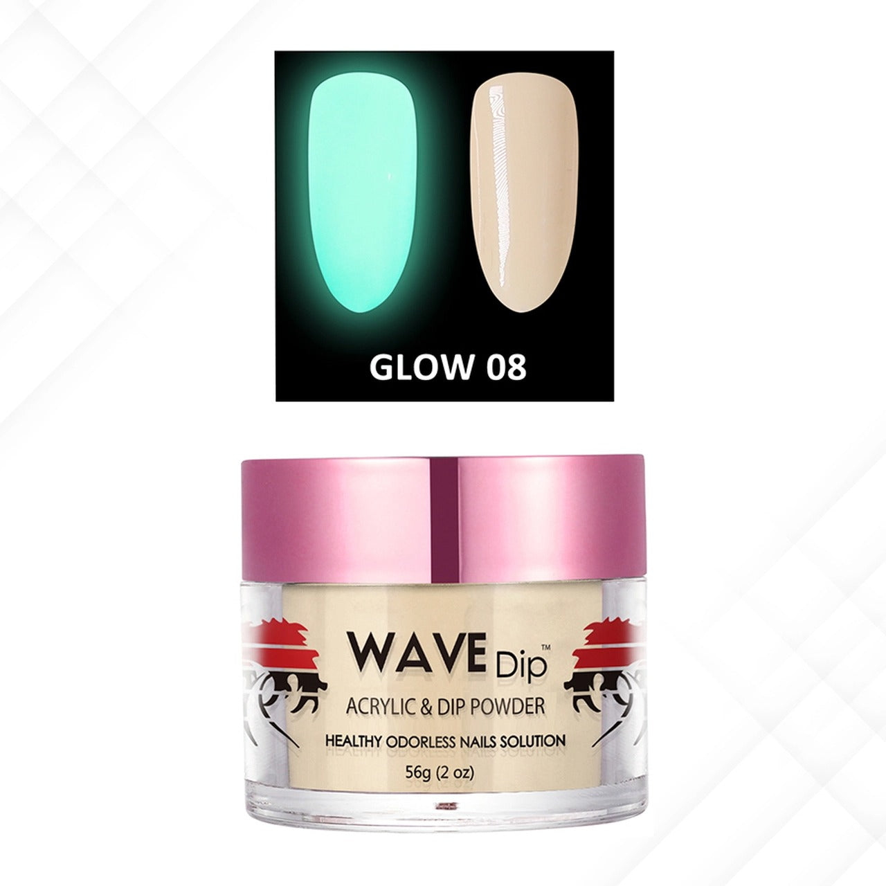 Wave Gel Acrylic/Dipping Powder, Glow In The Dark Collection, 08, 2oz