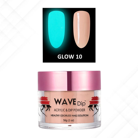 Wave Gel Acrylic/Dipping Powder, Glow In The Dark Collection, 10, 2oz