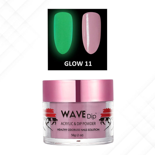 Wave Gel Acrylic/Dipping Powder, Glow In The Dark Collection, 11, 2oz