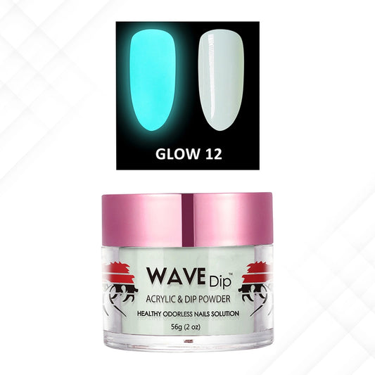 Wave Gel Acrylic/Dipping Powder, Glow In The Dark Collection, 12, 2oz