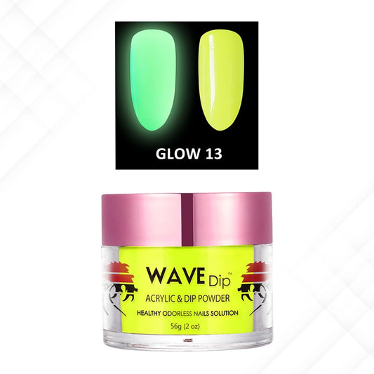 Wave Gel Acrylic/Dipping Powder, Glow In The Dark Collection, 13, 2oz