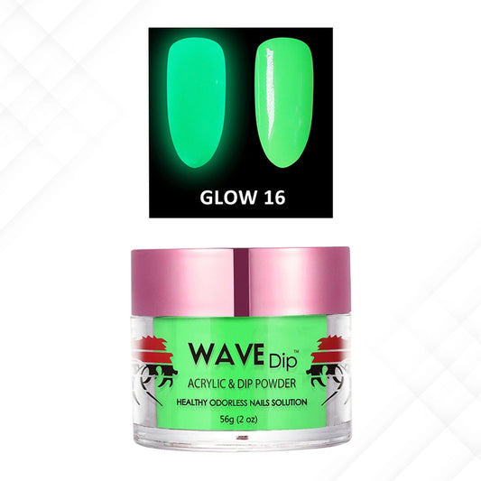 Wave Gel Acrylic/Dipping Powder, Glow In The Dark Collection, 16, 2oz