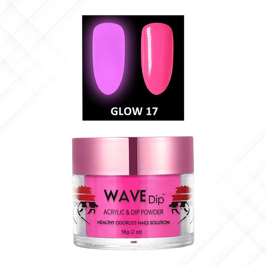 Wave Gel Acrylic/Dipping Powder, Glow In The Dark Collection, 17, 2oz