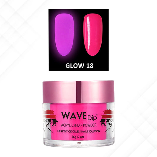 Wave Gel Acrylic/Dipping Powder, Glow In The Dark Collection, 18, 2oz