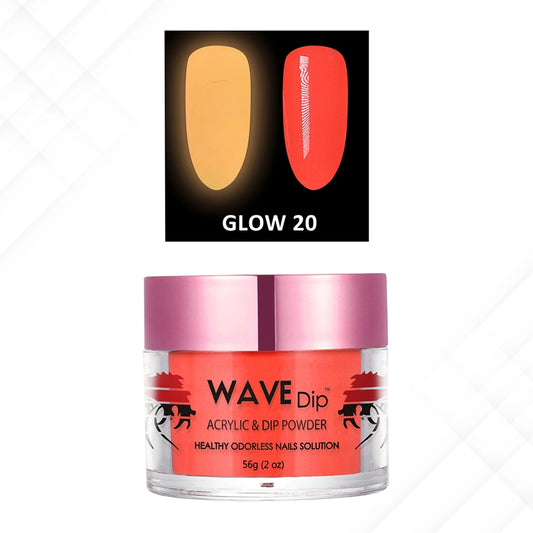 Wave Gel Acrylic/Dipping Powder, Glow In The Dark Collection, 20, 2oz