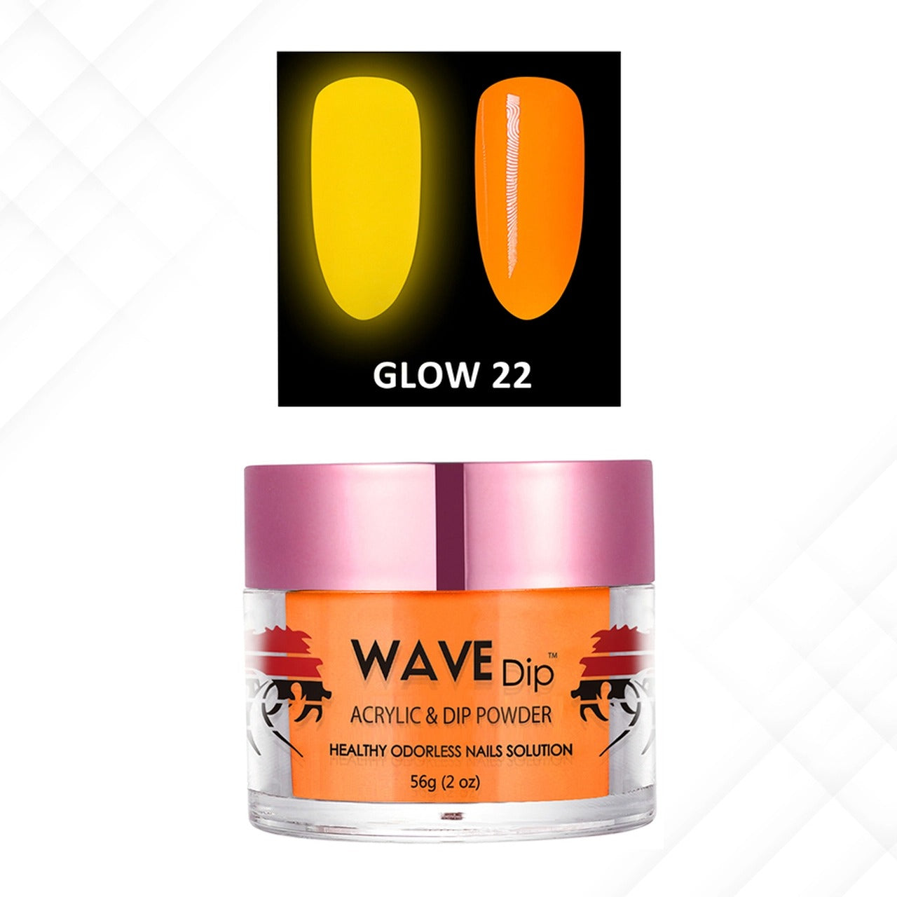 Wave Gel Acrylic/Dipping Powder, Glow In The Dark Collection, 22, 2oz