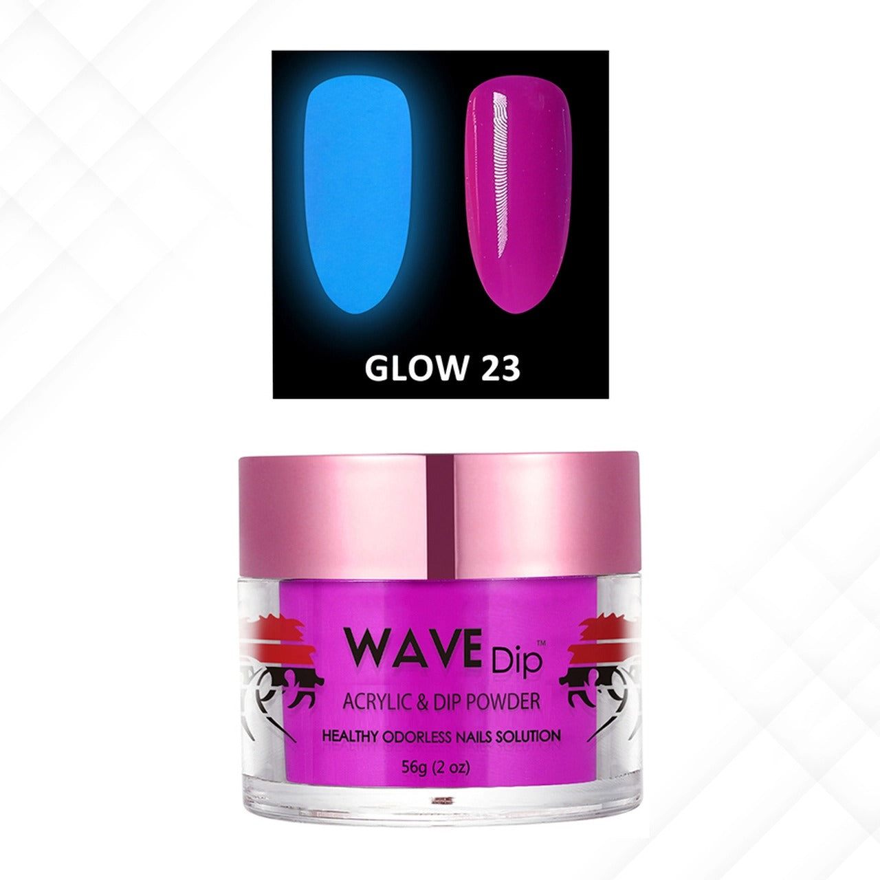 Wave Gel Acrylic/Dipping Powder, Glow In The Dark Collection, 23, 2oz