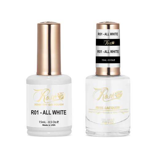 Rose Gel Polish And Nail Lacquer, 001, All White, 0.5oz