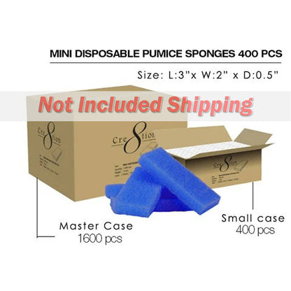 Cre8tion Disposable Mini Pumice Sponge, BLUE, INNER CASE (Packing: 400 pcs/Inner Case)