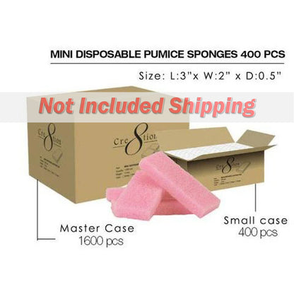 Cre8tion Disposable Mini Pumice Sponge, PINK, INNER CASE (Packing: 400 pcs/Inner Case)