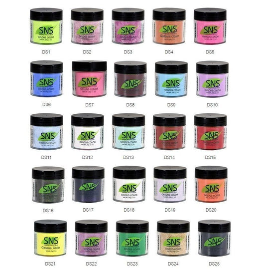 SNS Gelous Dipping Powder, Designer Series Collection, 1oz, Full Line Of 25 Colors (from DS01 to DS25)