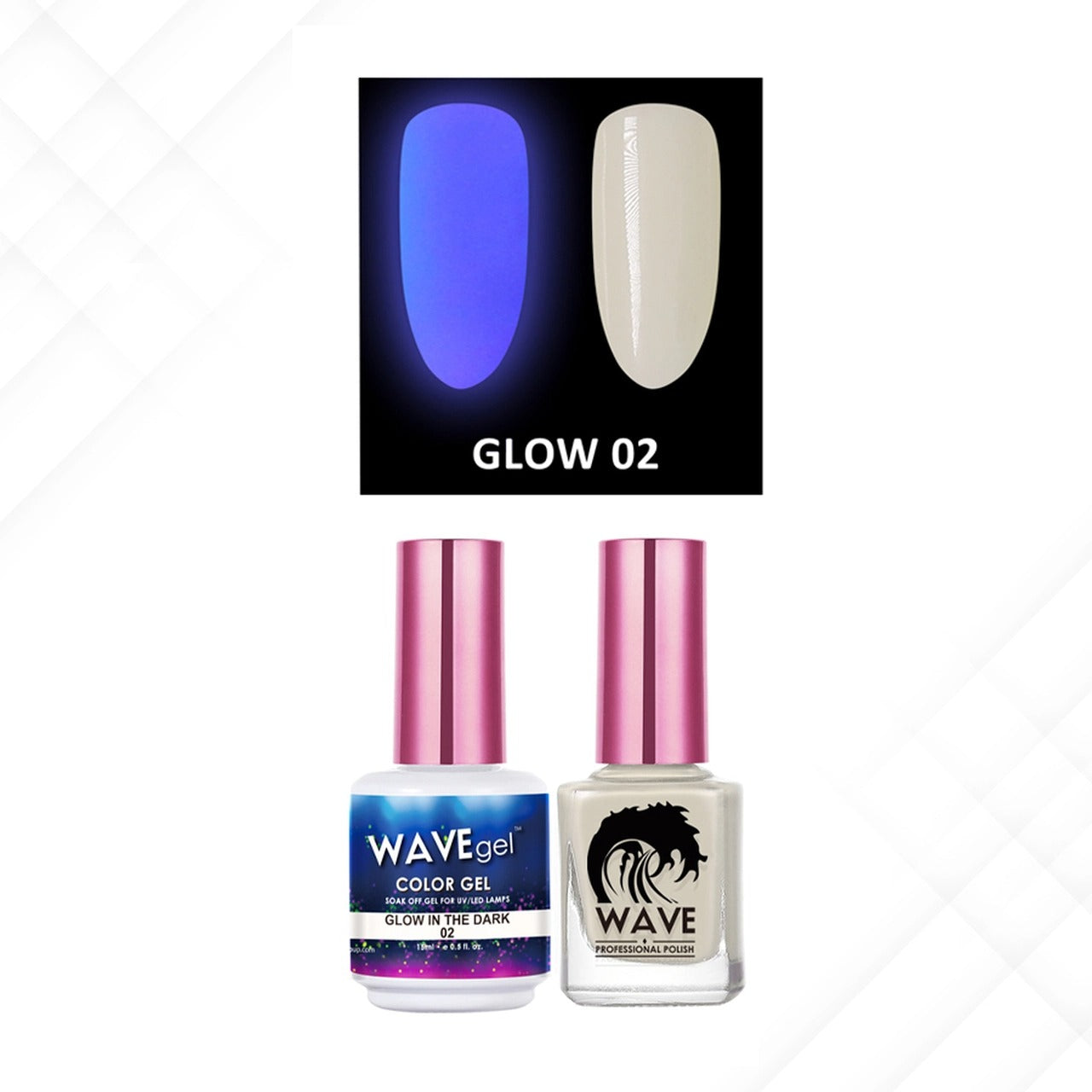 Wave Gel Gel Polish + Nail Lacquer, Glow In The Dark Collection, 02, 0.5oz