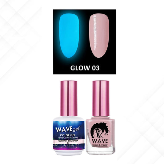 Wave Gel Gel Polish + Nail Lacquer, Glow In The Dark Collection, 03, 0.5oz