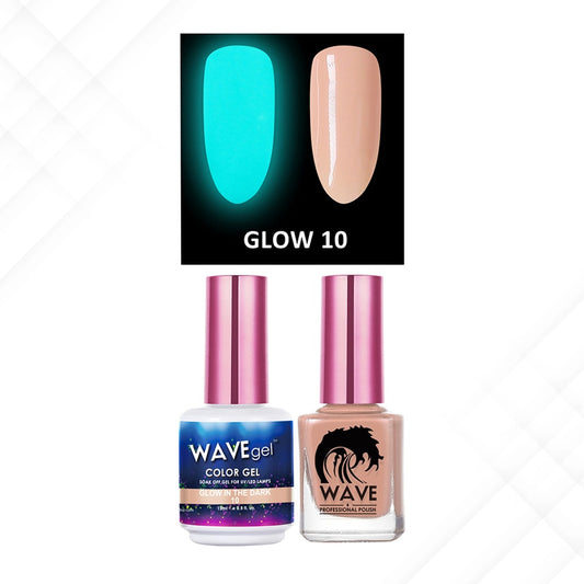 Wave Gel Gel Polish + Nail Lacquer, Glow In The Dark Collection, 10, 0.5oz