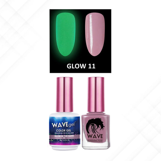 Wave Gel Gel Polish + Nail Lacquer, Glow In The Dark Collection, 11, 0.5oz