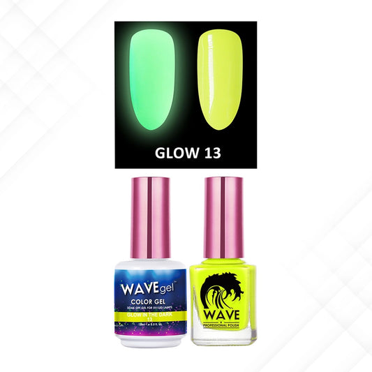 Wave Gel Gel Polish + Nail Lacquer, Glow In The Dark Collection, 13, 0.5oz