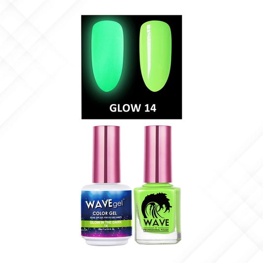 Wave Gel Gel Polish + Nail Lacquer, Glow In The Dark Collection, 14, 0.5oz