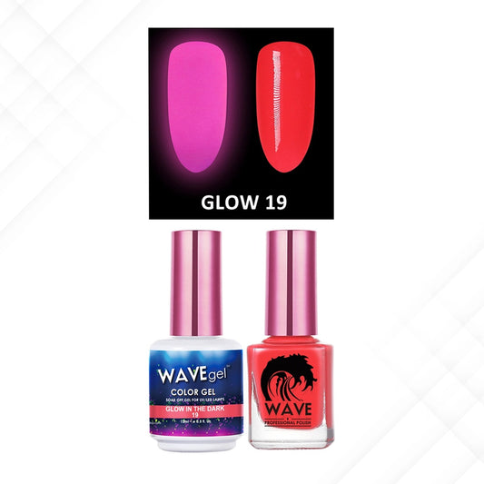 Wave Gel Gel Polish + Nail Lacquer, Glow In The Dark Collection, 19, 0.5oz