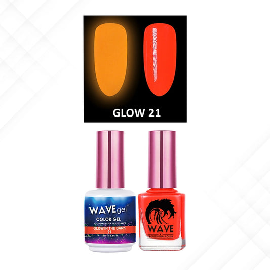 Wave Gel Gel Polish + Nail Lacquer, Glow In The Dark Collection, 21, 0.5oz