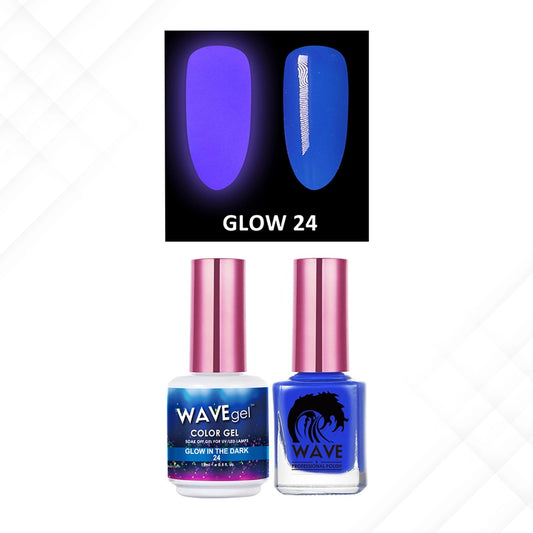 Wave Gel Gel Polish + Nail Lacquer, Glow In The Dark Collection, 24, 0.5oz