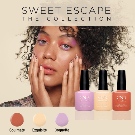 CND Shellac Gel Polish, Spring 2019 Sweet Escape Collection, Full line of 5 colors OK0219VD