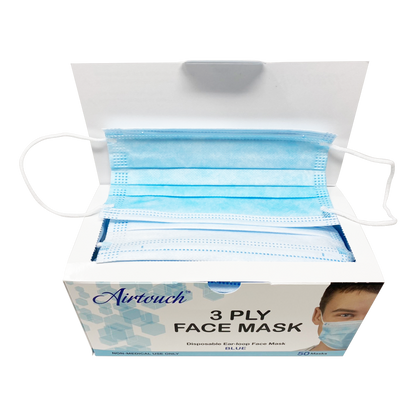 Airtouch Disposable 3 Ply Face Mask, Blue, BOX, 10198 (Packing: 50 pcs/case, 40 boxes/case)