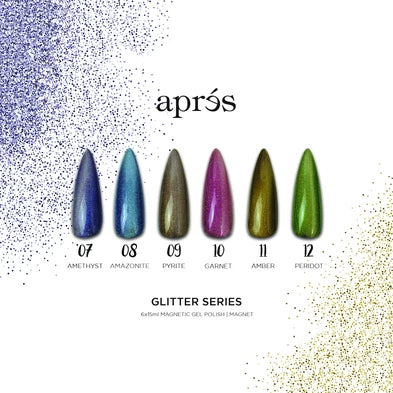 Apres Hypno Gel, Glitter Collection, Full Line Of 6 Colors (From 07 To 12), 15ml OK0715VD